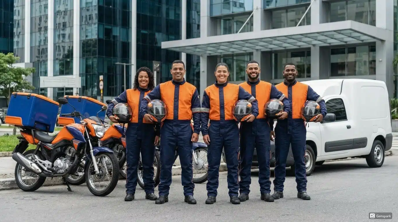 Equipe profissional de entregas da Mototaxi Ajato em Uberlândia